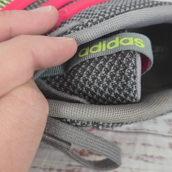 Adidas Womens Questar Flow Running Shoes Sz 8 Gray Pink Stripe Sneakers Comfort - Picture 6 of 9